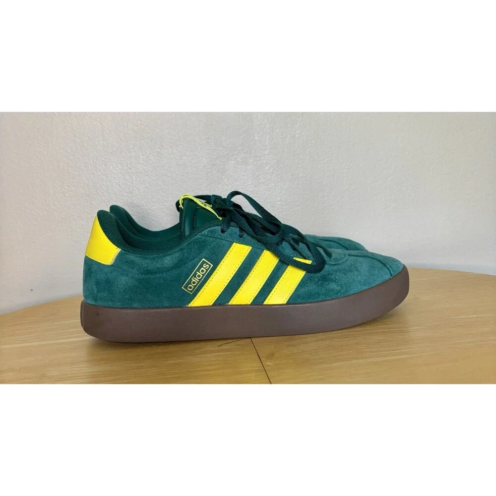 Adidas Men's VL Court 3.0 Sportswear Sneakers Size 10 US Green And Yellow